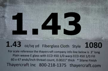 1.43 oz/sq yd Fiberglass Cloth 1080 