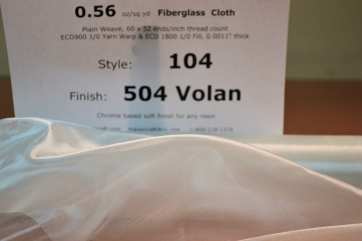 0.56 oz/sq yd fiberglass cloth style 104 from Thayercraft 0.56 oz/sq yd fiberglass cloth style 104 loose with id sheet