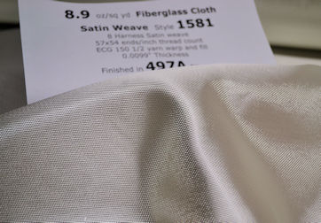 1581 497A finish 8.9 oz 8hs Fiberglass cloth 9 oz satin weave Fiberglass cloth for any resin