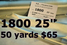 10 oz Fiberglass style 1800 Volan from Thayercraft