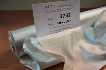 12.4 oz crowfoot weave style 3732 Roll of style 3732, 12.4 oz/sq yd Fiberglass Cloth loose with id sheet