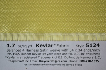 1.7 oz Style 5124 Kevlar Fabric - Fiberglass Cloth Supply and Education