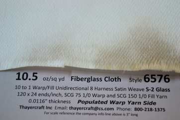 6576 close up with data warp yarn side 10.5 uni 8hs fiberglass cloth