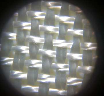 9.6 oz plain weave style 7500 under microscope from Thayercraft