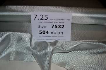 photo of 7532 7.25oz fiberglass cloth on table loose with id sheet from Thayercraft
