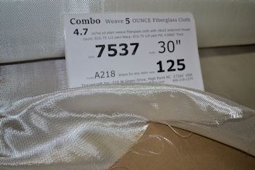 4.7 osy COMBO 5 oz FIBERGLASS CLOTH loose with label