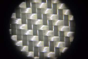 2x2 Twill Weave Fiberglass Cloth 7725 under microscope thayercraft