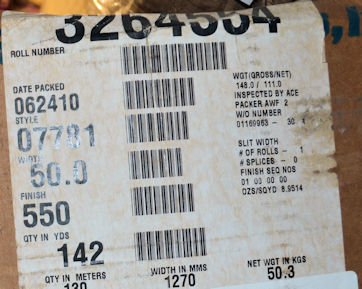 7781 50 550 142yds label 7781 50 550 142yds label