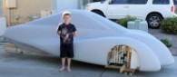 High Efficiency Commuter Car prototype made with fiberglass from Thayercraft