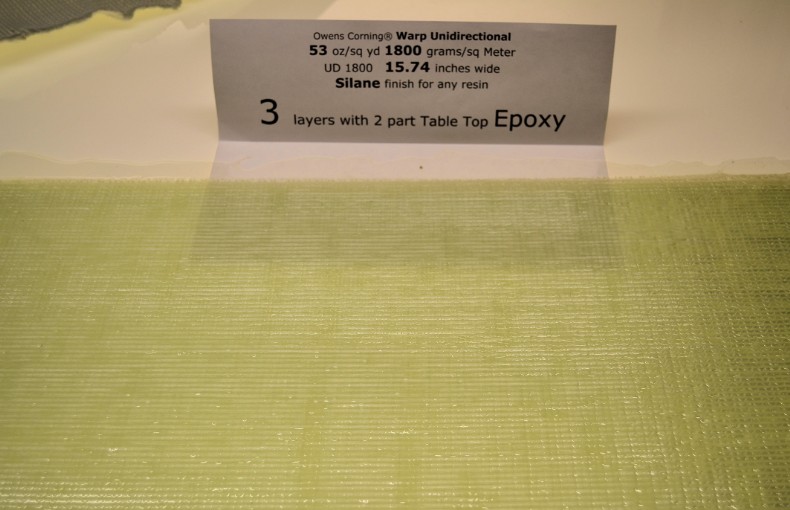 3 layers of UD1800 with epoxy Laminate on Light Table UD1800
