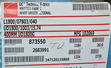 OC label for the UD1800 15.74" wide Owens Corniing Label UD 1800
